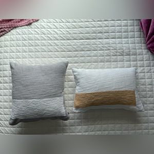 Grey And White And Yellow Couch Cushions